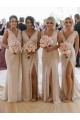 Low Back Soft Chiffon V-Neck Long Sleeveless Bridesmaid Dress Norwich