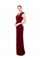 Keyhole Back Soft Chiffon V-Neck Long Sleeveless Prom Dress / Bridesmaid Dress Norwich