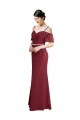 Low Back Burgundy Soft Chiffon Spaghetti Straps Long Cold Shoulder Bridesmaid Dress Norwich