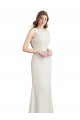 V-Back Soft Chiffon & Satin Boat Neck Long Sleeveless Bridesmaid Dress Norwich