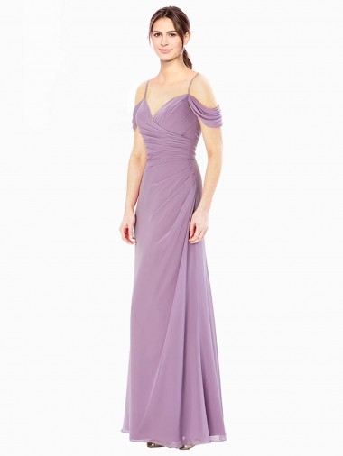 Soft Chiffon Off the Shoulder Long Sleeveless Bridesmaid Dress / Formal Dress Norwich