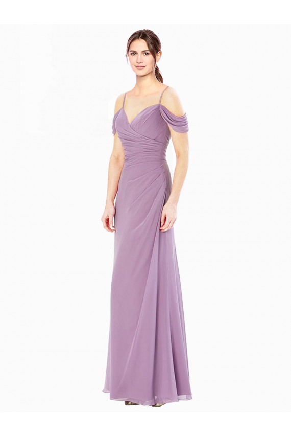 Soft Chiffon Off the Shoulder Long Sleeveless Bridesmaid Dress / Formal Dress Norwich