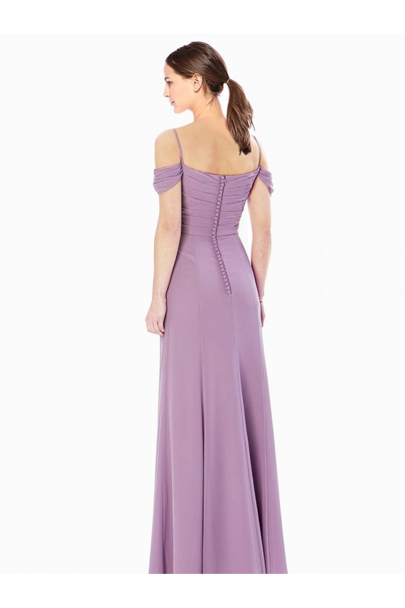 Soft Chiffon Off the Shoulder Long Sleeveless Bridesmaid Dress / Formal Dress Norwich
