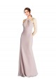 Open Back Sheath Soft Chiffon Halter Neck Long Sleeveless Bridesmaid Dress Norwich