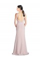 Open Back Sheath Soft Chiffon Halter Neck Long Sleeveless Bridesmaid Dress Norwich
