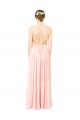 Open Back Pink Soft Chiffon Halter Neck Long Sleeveless Formal Dress / Bridesmaid Dress Norwich