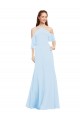 Soft Chiffon Halter Neck Long Cold Shoulder Formal Dress / Bridesmaid Dress Norwich