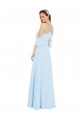 Soft Chiffon Halter Neck Long Cold Shoulder Formal Dress / Bridesmaid Dress Norwich