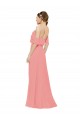 Watermelon Soft Chiffon Off the Shoulder Long Sleeveless Bridesmaid Dress Norwich