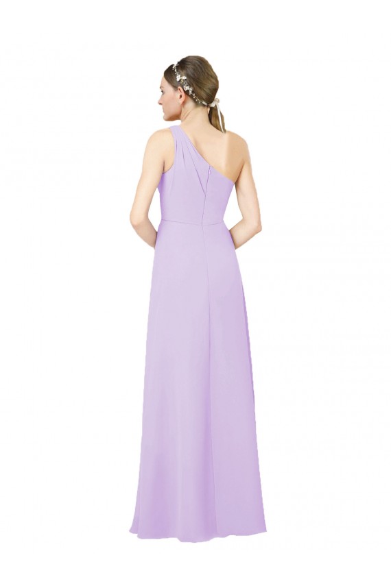 Lilac Soft Chiffon One Shoulder Long Sleeveless Formal Evening Gown / Bridesmaid Dress Norwich