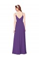 Plum Purple Soft Chiffon High Neck Long Sleeveless Bridesmaid Dress Norwich