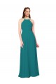 Open Back Soft Chiffon High Neck Long Sleeveless Bridesmaid Dress Norwich