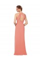 Keyhole Back Desert Rose Soft Chiffon V-Neck Long Sleeveless Bridesmaid Dress Norwich