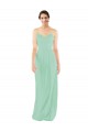 Keyhole Back Mint Green Soft Chiffon V-Neck Long Sleeveless Bridesmaid Dress Norwich