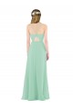 Keyhole Back Mint Green Soft Chiffon V-Neck Long Sleeveless Bridesmaid Dress Norwich