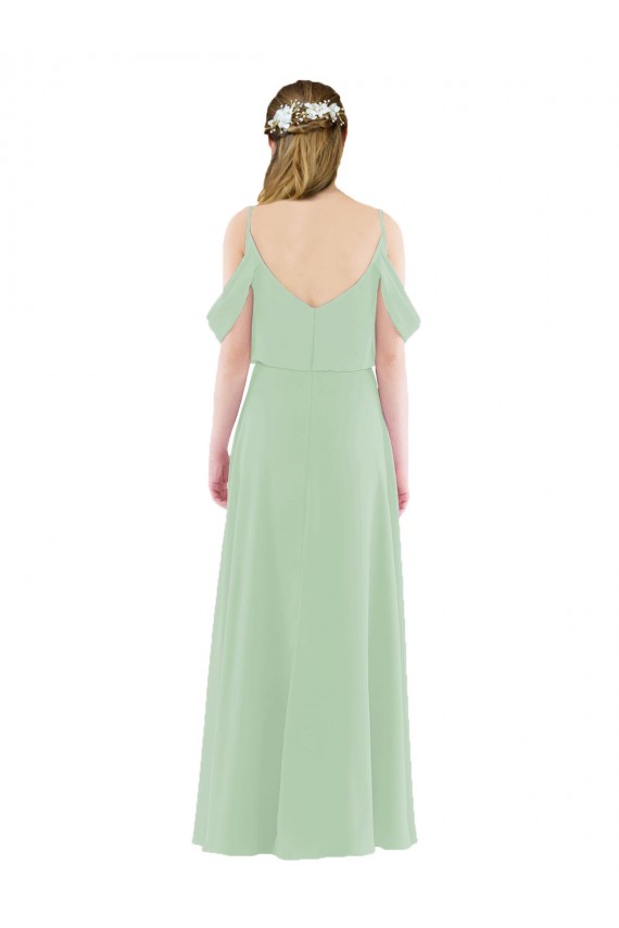 Sheath Soft Chiffon Off the Shoulder Long Sleeveless Bridesmaid Dress Norwich
