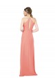 Keyhole Back Desert Rose Soft Chiffon Halter Neck Long Sleeveless Bridesmaid Dress Norwich