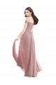 Pink Soft Chiffon & Lace Off the Shoulder Long Cap Sleeves Bridesmaid Dress Norwich
