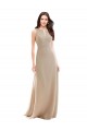 Champagne Soft Chiffon High Neck Long Sleeveless Bridesmaid Dress Norwich