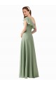 Soft Chiffon One Shoulder Long Flutter Sleeves Bridesmaid Dress Norwich