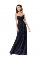 Dark Navy Soft Chiffon Sweetheart Long Sleeveless Bridesmaid Dress Norwich