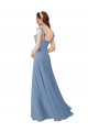Soft Chiffon V-Neck Long Cap Sleeves Bridesmaid Dress Norwich