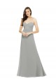 Silver Chiffon Spaghetti Straps Long Sleeveless Bridesmaid Dress Norwich