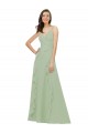 A-Line Soft Chiffon Spaghetti Straps Long Sleeveless Bridesmaid Dress Norwich