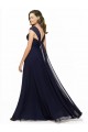 Dark Navy Chiffon Sweetheart Long Sleeveless Bridesmaid Gowns Norwich