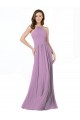 Dark Lavender Soft Chiffon Halter Neck Long Sleeveless Bridesmaid Dress Norwich