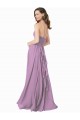 Dark Lavender Soft Chiffon Halter Neck Long Sleeveless Bridesmaid Dress Norwich