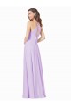 Lilac Soft Chiffon Spaghetti Straps Long Sleeveless Bridesmaid Gown Norwich