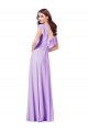 V-Back Lilac Soft Chiffon V-Neck Long Cap Sleeves Bridesmaid Dress / Formal Dress Norwich