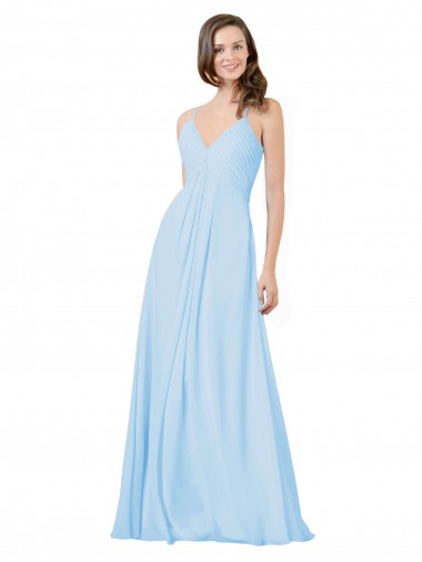 Keyhole Back Chiffon Spaghetti Straps Long Sleeveless Formal Dress / Bridesmaid Dress Norwich