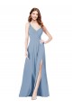 Keyhole Back Soft Chiffon Spaghetti Straps Long Sleeveless Formal Dress / Bridesmaid Dress Norwich