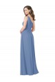 Windsor Blue Soft Chiffon One Shoulder Long Sleeveless Bridesmaid Dress Norwich