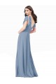 Soft Chiffon V-Neck Long Cap Sleeves Black Tie Prom Dress / Bridesmaid Dress Norwich