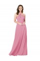Keyhole Back Soft Chiffon Halter Neck Long Sleeveless Prom Dress / Bridesmaid Dress Norwich