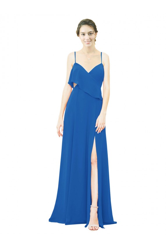 Royalty Soft Chiffon Spaghetti Straps Long Sleeveless Bridesmaid Dress Norwich