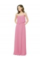 Skin Pink Soft Chiffon Spaghetti Straps Long Sleeveless Bridesmaid Dress Norwich