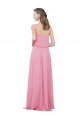 Skin Pink Soft Chiffon Spaghetti Straps Long Sleeveless Bridesmaid Dress Norwich