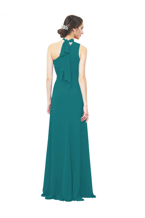 Hunter Soft Chiffon One Shoulder Long Sleeveless Bridesmaid Dress Norwich
