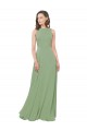 Seagrass Soft Chiffon Square Neck Long Sleeveless Bridesmaid Dress Norwich