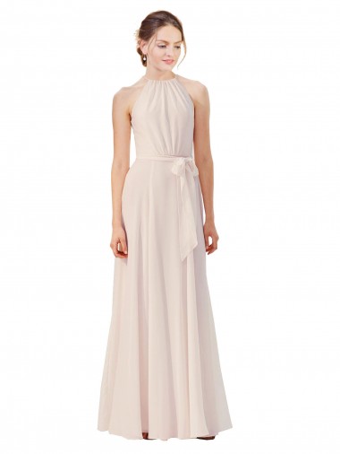 Soft Chiffon Bateau Neck Long Sleeveless Bridesmaid Dress Norwich