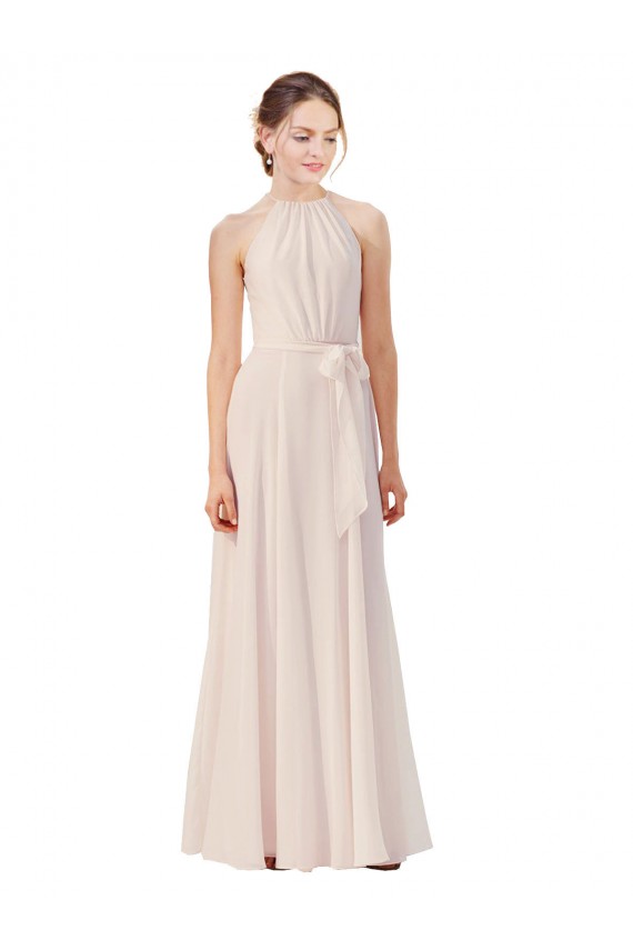 Soft Chiffon Bateau Neck Long Sleeveless Bridesmaid Dress Norwich