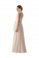 Soft Chiffon Bateau Neck Long Sleeveless Bridesmaid Dress Norwich