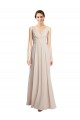 Cream Pink Soft Chiffon V-Neck Long Sleeveless Formal Dress / Bridesmaid Dress Norwich