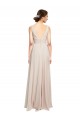 Cream Pink Soft Chiffon V-Neck Long Sleeveless Formal Dress / Bridesmaid Dress Norwich