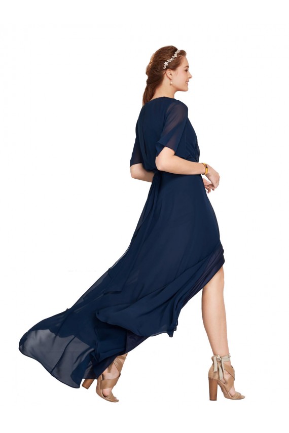 Soft Chiffon V-Neck Long Flutter Sleeves Bridesmaid Dress / Formal Dress Norwich