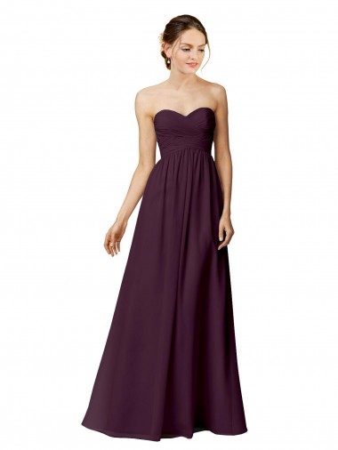 Grape Chiffon Sweetheart Long Sleeveless Bridesmaid Dress / Evening Dress Norwich